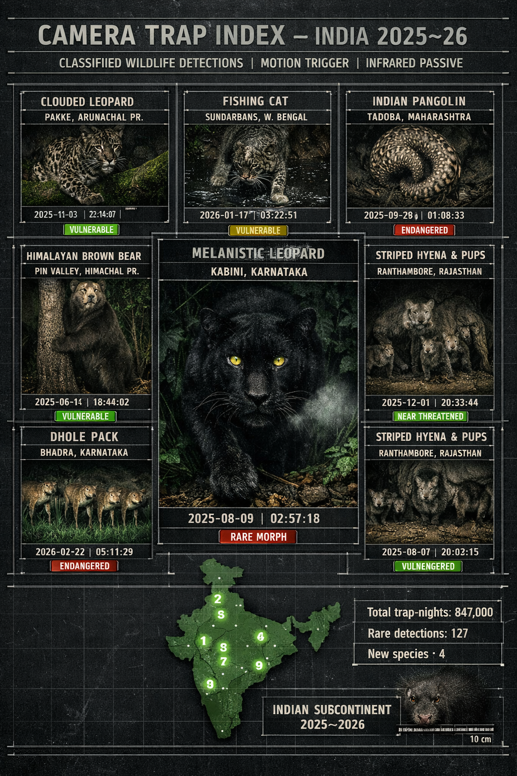 Rare Camera Trap Discoveries in India 2025-2026